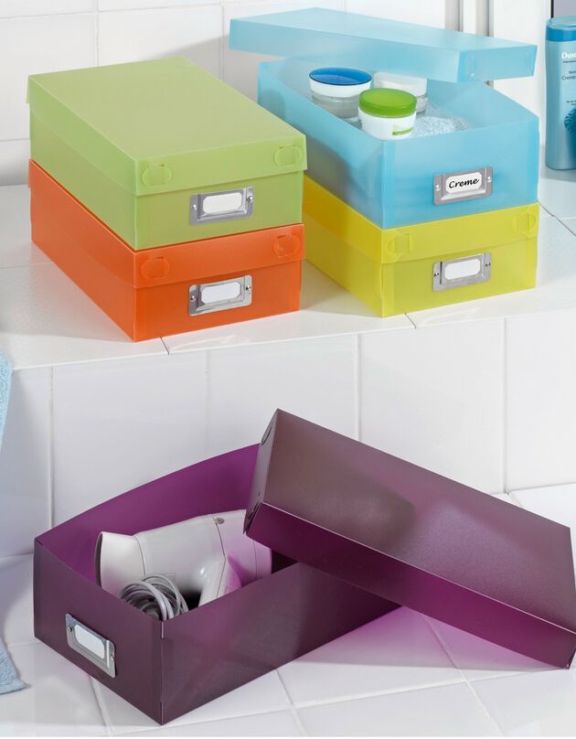 Boîte chaussures colorée étiquetée - lot de 5 (multicolore)