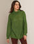 Pull col boule, maille anglaise (vert mousse)