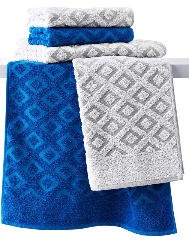 Handdoek in jacquardbadstof (blauw / turkoois)