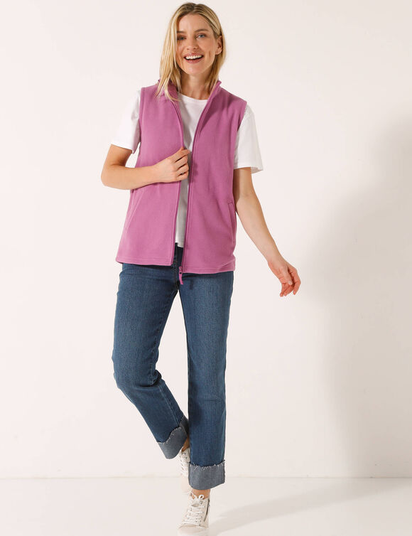 Veste polaire zippée sans manches (violine)