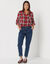 Geruit hemd in flanel (pruim / roze)