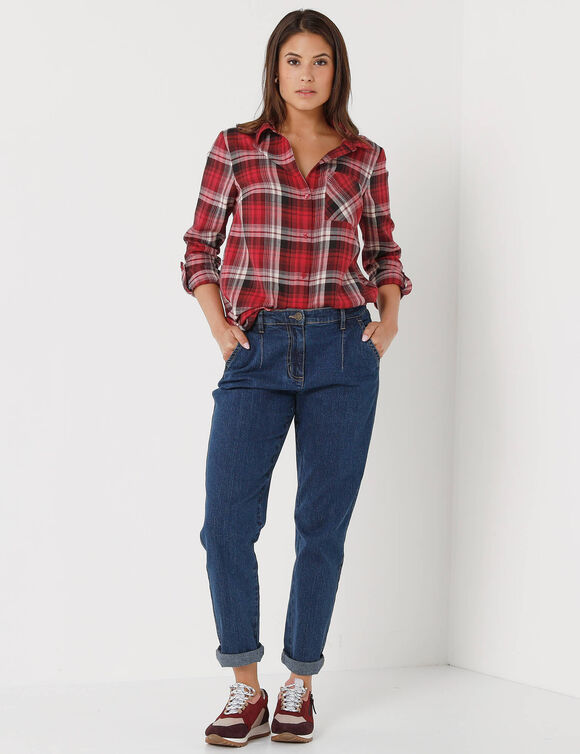 Chemise flanelle à carreaux (prune / rose)