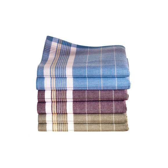 Werkzakdoeken in zuiver katoen - set van 6 of set van 12 (geassorteerd)