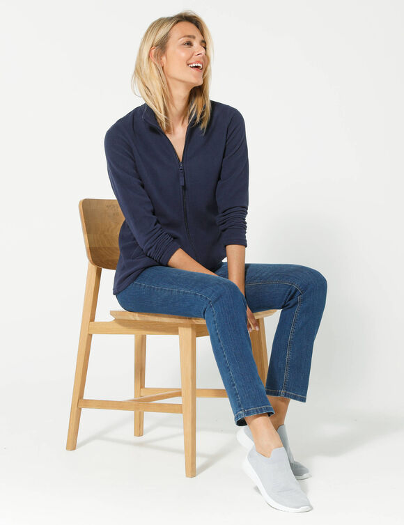Veste polaire zippée manches longues (marine)