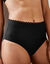 Bas de maillot de bain maxi taille haute maille nid d'abeille Vilorio (noir)