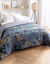 Bedrukt dekbed in microvezel Feuilles 400g/m2 (eendenblauw / honing)
