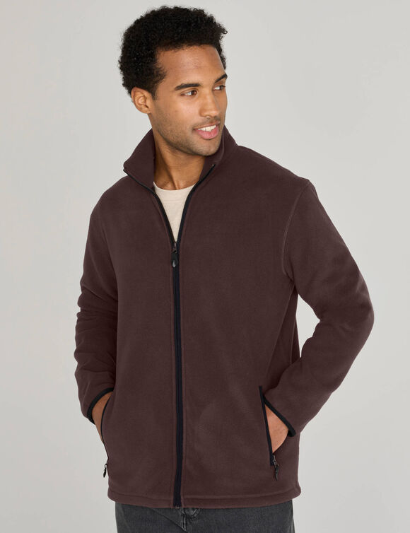 Veste polaire zipp&eacute;e (marron)