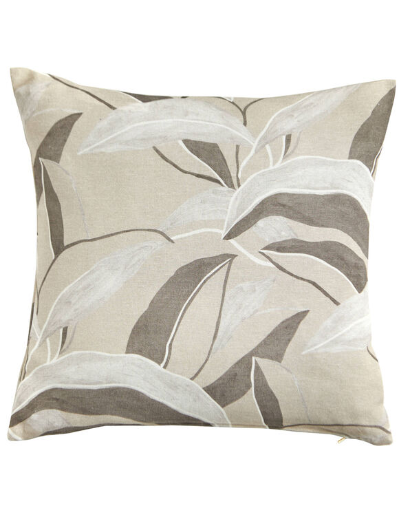 Housse de coussin imprim&eacute; feuillage - lot de 2 (sable)