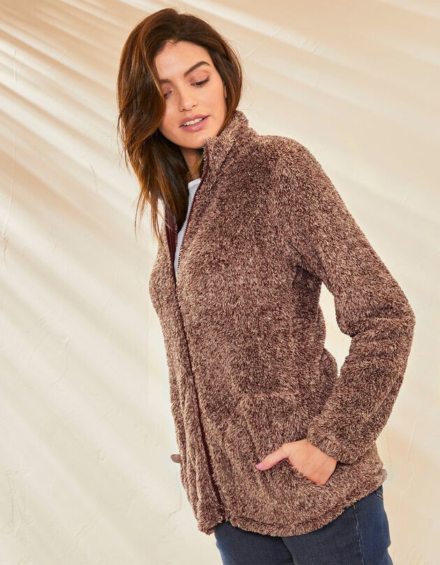 Jasje in pluchetricot (chiné taupe)