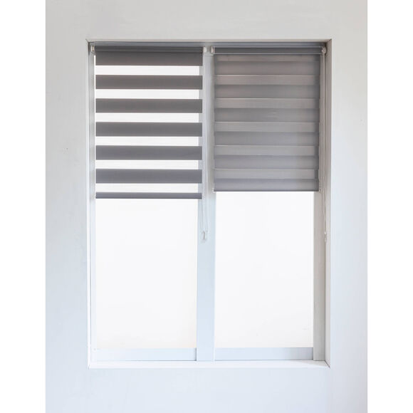 Store jour/nuit &agrave; clipser (gris perle)