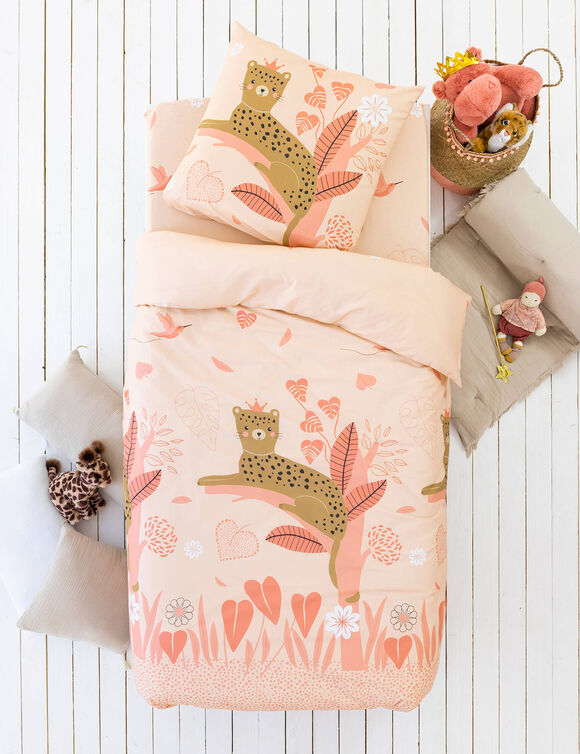 Linge de lit enfant Reina imprimé 1 personne - coton (roze)