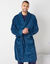 Robe de chambre polaire toucher peluche imprim&eacute; chevrons (bleu p&eacute;trole)