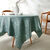 Damast tafellaken met bladerenprint Colombine® (eucalyptus)