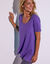 Effen T-shirt in biokatoen met ronde hals, eco-verantwoord (iris)