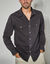 Chemise pressionn&eacute;e manches longues en jean (anthracite)