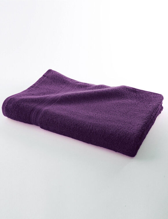 Collectie effen handdoeken 420 g/m2 met zacht comfort (aubergine)