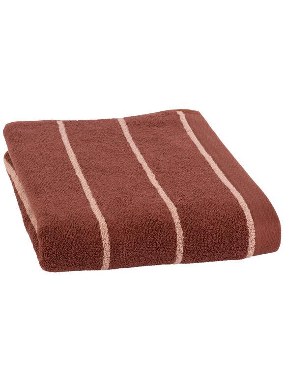 Serviette éponge coton rayée 500 g/m² (rouge / blanc)