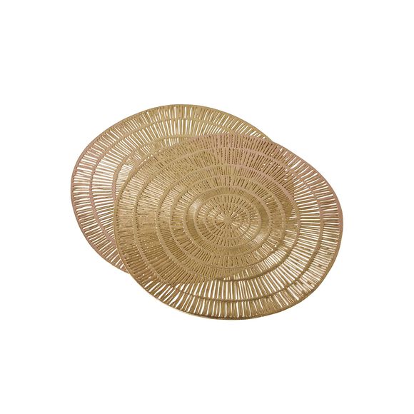 Set van 2 metallic placemats (goudkleurig)