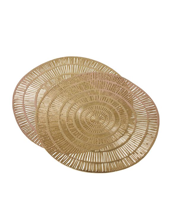 Set van 2 metallic placemats (goudkleurig)