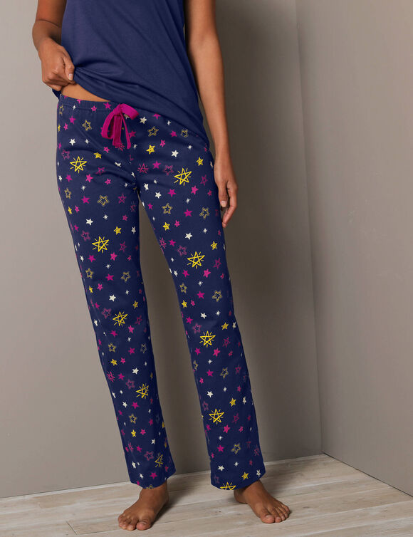 Pyjamabroek met sterrenprint Estrella - katoen (marine)
