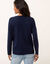 Cardigan boutonn&eacute; col rond uni, toucher doux (marine)