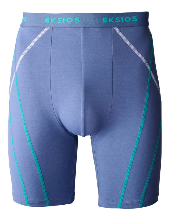 Lange boxer met stiksels in shortmodel - set van 2 (blauw + marine)
