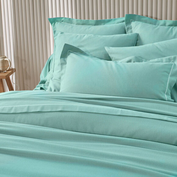 Linge de lit uni flanelle (lagon)