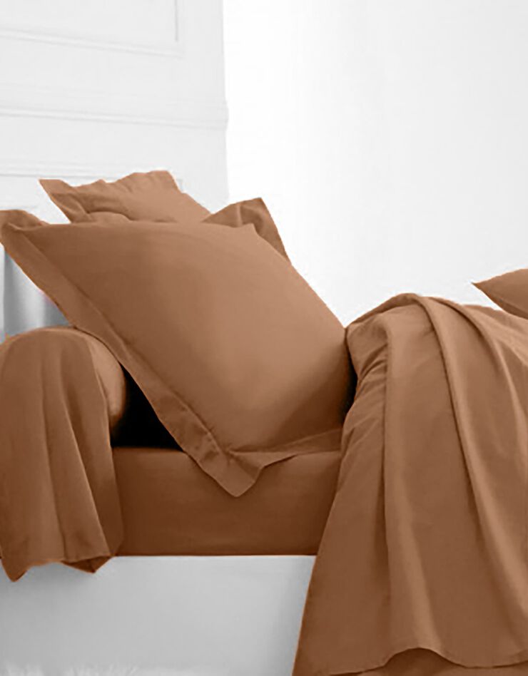 Linge de lit uni coton (caramel)