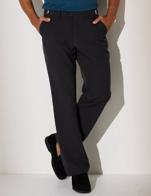 Broek met verstelbare taille zonder bandplooien - polyester (antracietgrijs)
