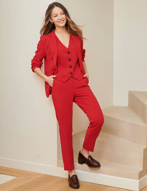 Veste blazer fluide, manches longues (rouge vif)