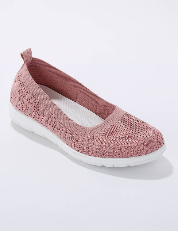 Ultralichte ballerina's in mesh (roze)