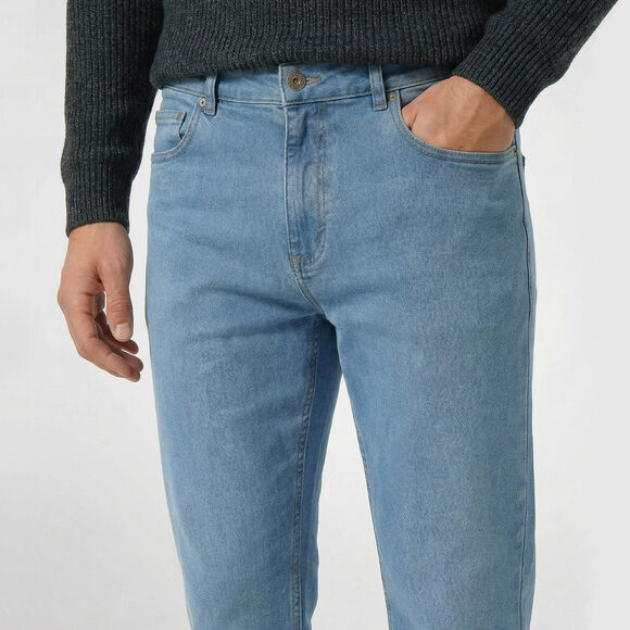 Eenvoudige rechte jeans van stretchkatoen - L32 (light stone)