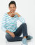 T-shirt in biokatoen(**) met lange mouwen en marinestrepen (wit / turkoois)