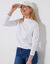 T-shirt met opstaande hals en lange mouwen (wit)