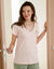 T- shirt pyjama manches courtes motif floral imprim&eacute;  (rose)