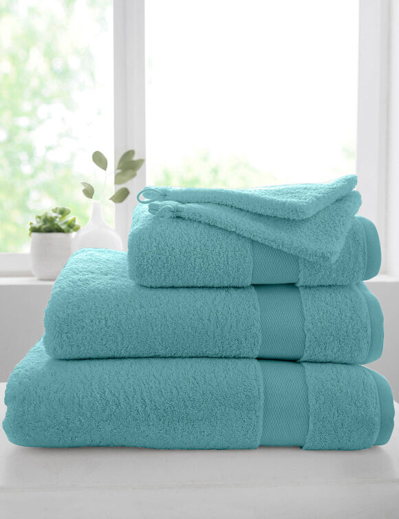 Effen badstof in katoen en modal 500 g/m2 (watergroen)