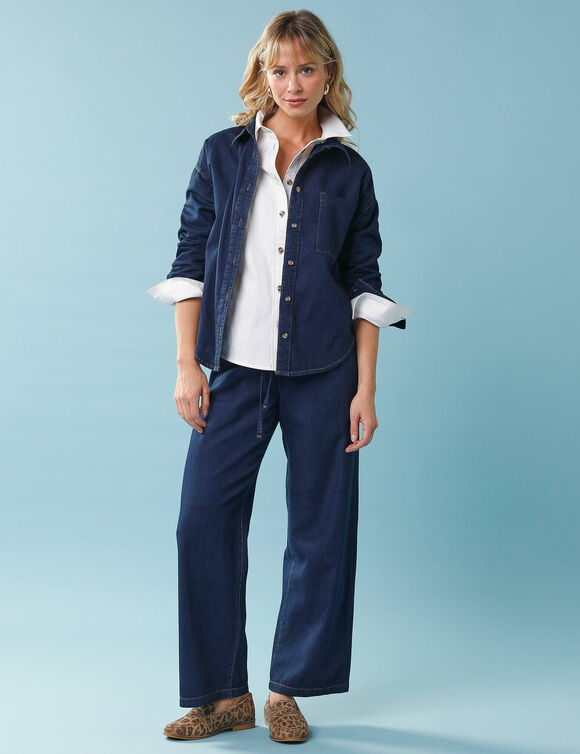 Chemise en denim Sp&eacute;cial Petite, coupe loose  (brut)