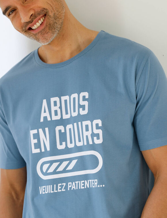Pyjama short manches courtes Abdos en cours (marine / bleu)