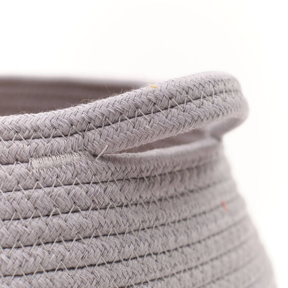 Panier bicolore rond corde coton (gris perle)