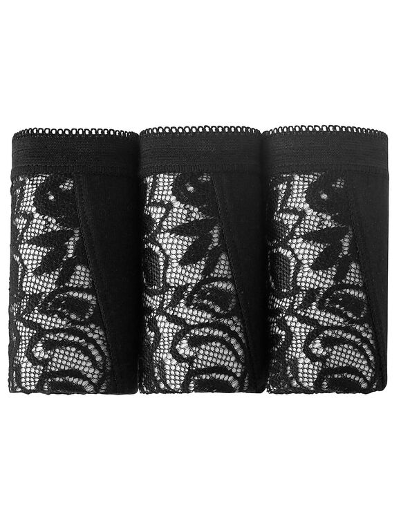 Culotte midi dentelle - lot de 3 (noir)