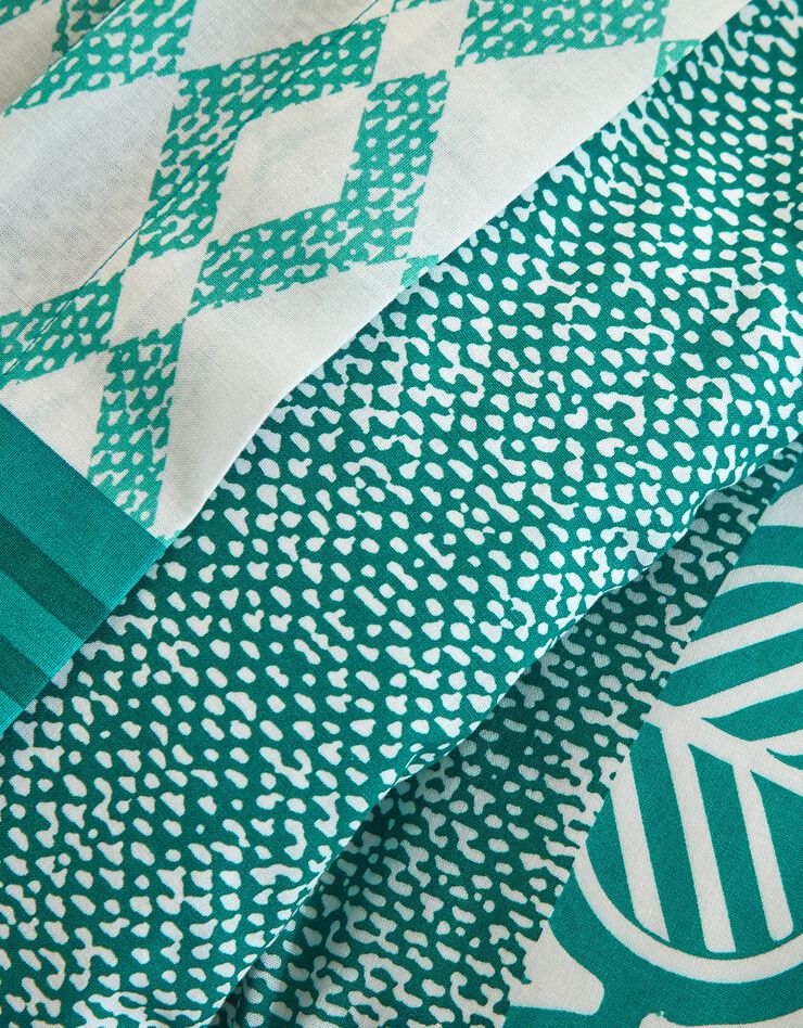 Linge de lit Tommy imprimé géométrique - coton (cèdre)
