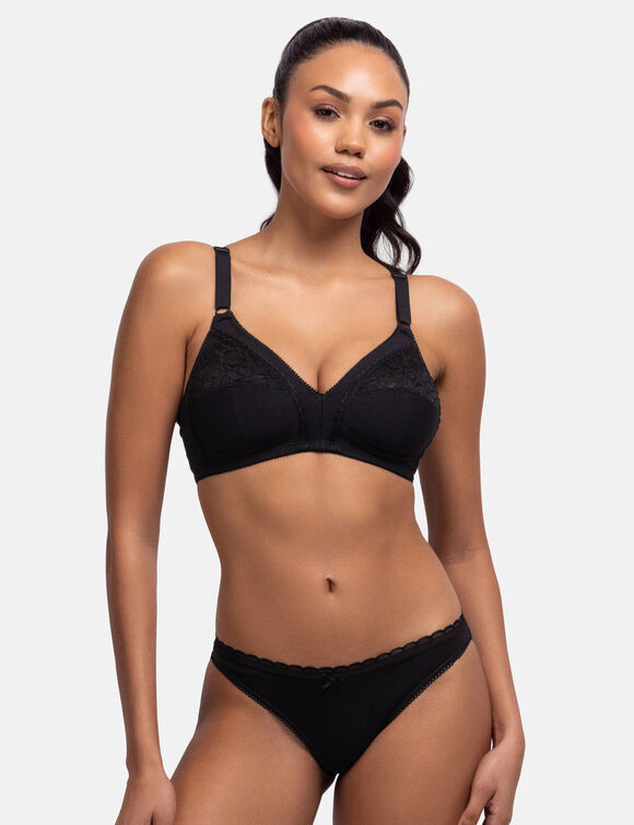 Soutien-gorge coton stretch Monica - sans armatures (noir)