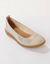 Ballerines en cuir largeur confort, avec empiècements extensibles (beige)