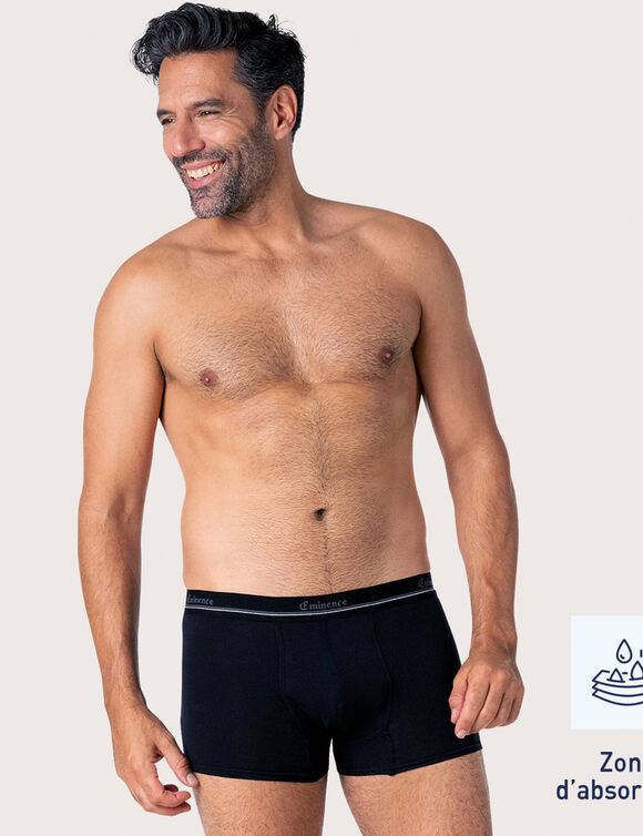 Boxer pour fuites urinaires S&eacute;r&eacute;nit&eacute; (noir)