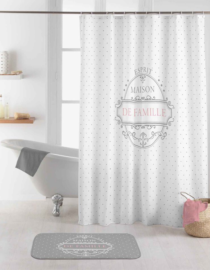 Douchegordijn met "Maison de famille"print, bedrukt Blancheporte
