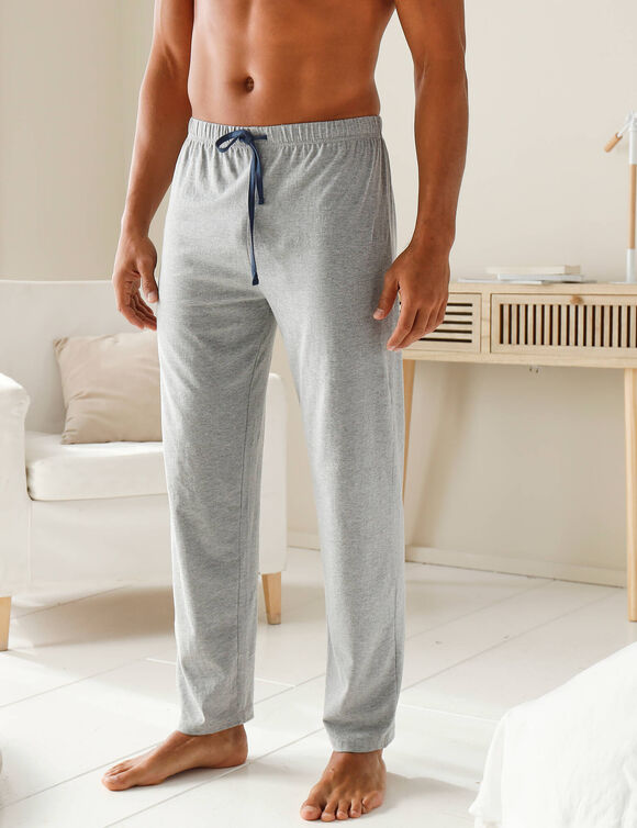 Pantalon pyjama coton (gris chiné)