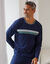 Gestreept pyjamashirt met lange mouwen (marine)