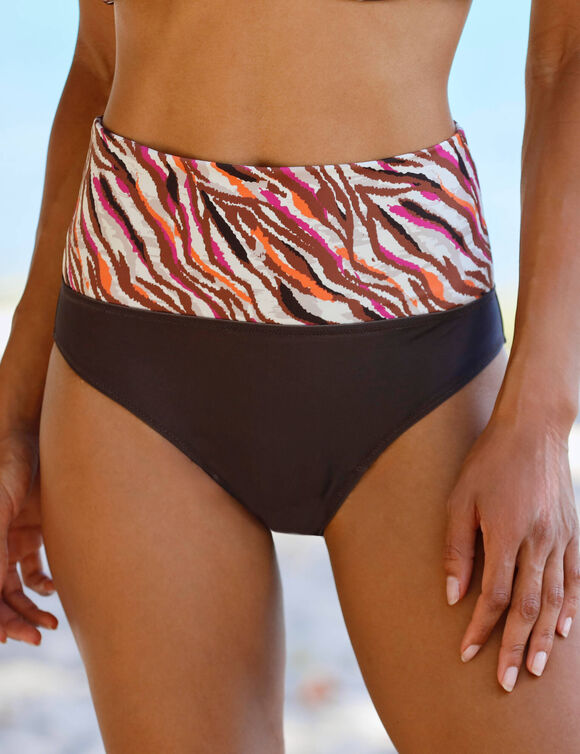 Moduleerbare zwemslip, Vinia (ecru / chocolade)