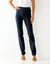 Modellerende jeans met 'platte buik' effect en elastische taille (raw)