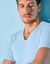 T-shirt met V-hals - herenondergoed, set van 2 (lichtblauw)